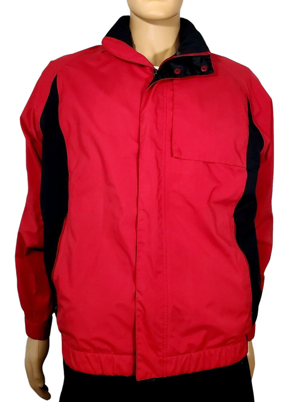 Nike Golf Storm Fit XX Mens SZ Medium Waterproof Windbreaker Full Zip Red Black